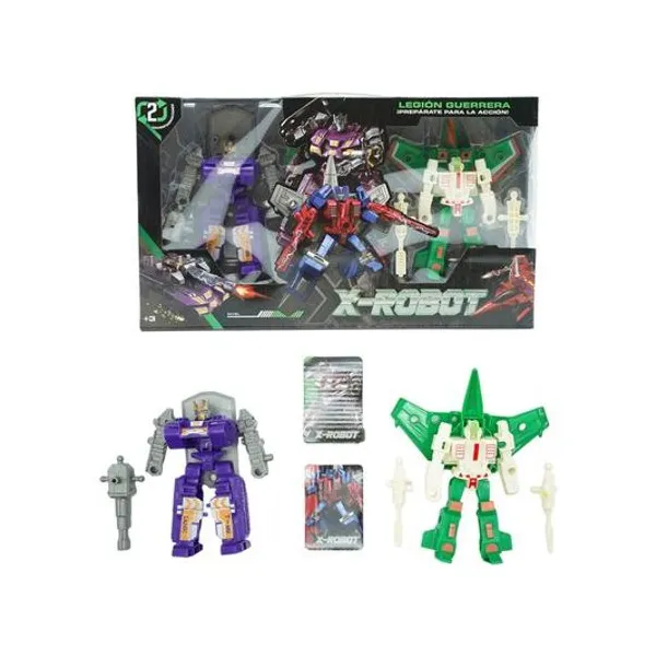 Set de 2 robots transformers en caja 41x21x7 cm