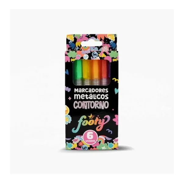 Marcador metálico caja x6 footy
