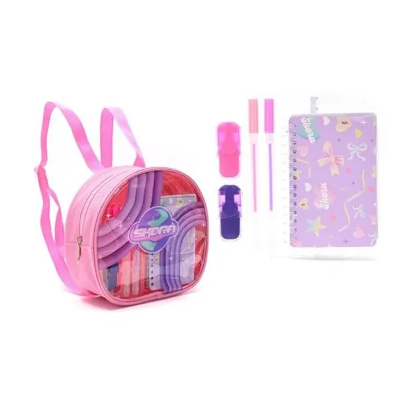 Mochila con set de útiles 21x19x8 cm Skora