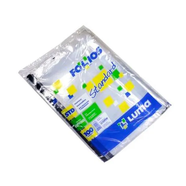 Folio oficio polietileno estandar 35 micrones x100 luma -