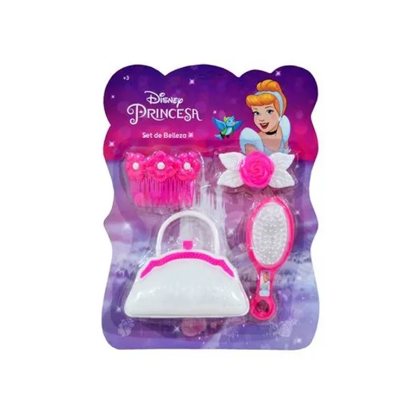 Set de belleza princesas 4 piezas en blister 21x28 cm