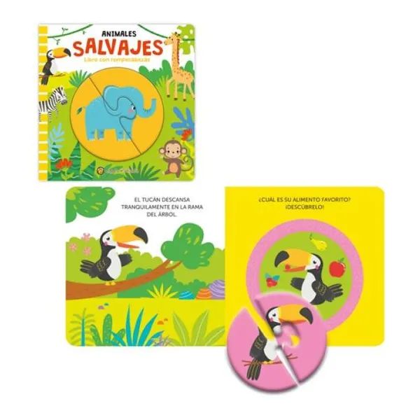 Juego y descubro animales de la selva 14 14 cm (imprenta mayúscula)