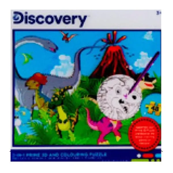 Puzzle colorear bifaz 3d dinosaur x48 pcs