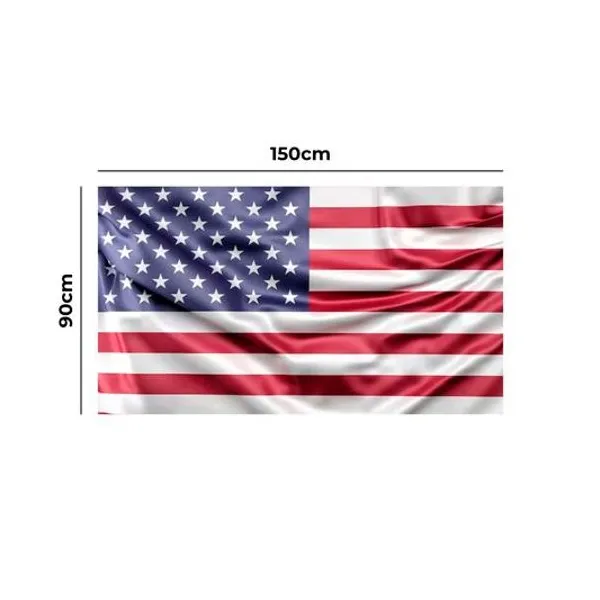Bandera con logo eeuu emblemas 90x1.50 mts