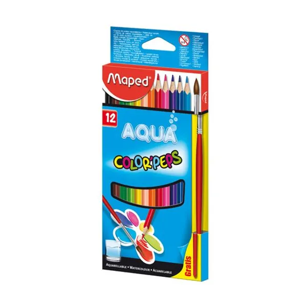 Lápices de colores Maped colorpeps aqua largos x12 unid.