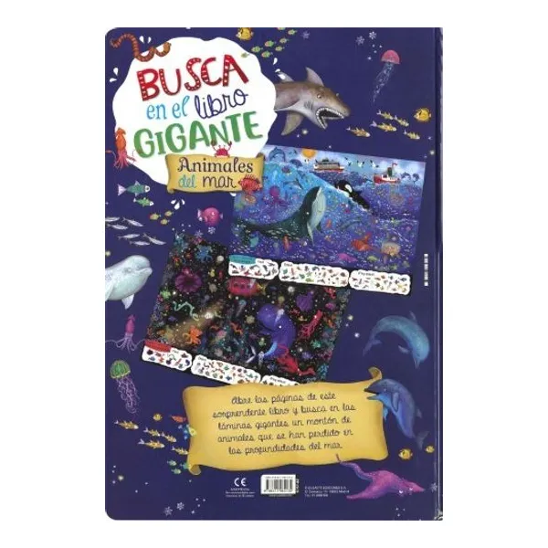 Animales del mar. busca en el libro gigante