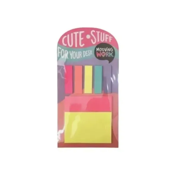 Set de notas adhesivas & banderitas Mooving maw neon x7 unid.
