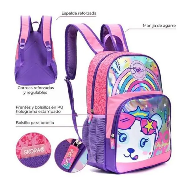 Mochila pets pantastic 16 pulg con llavero 30x40x12 cm