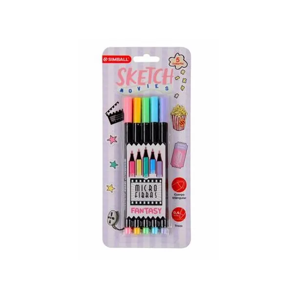 Microfibra sketch 0.4 mm fantasy blister x5 unidades Simball
