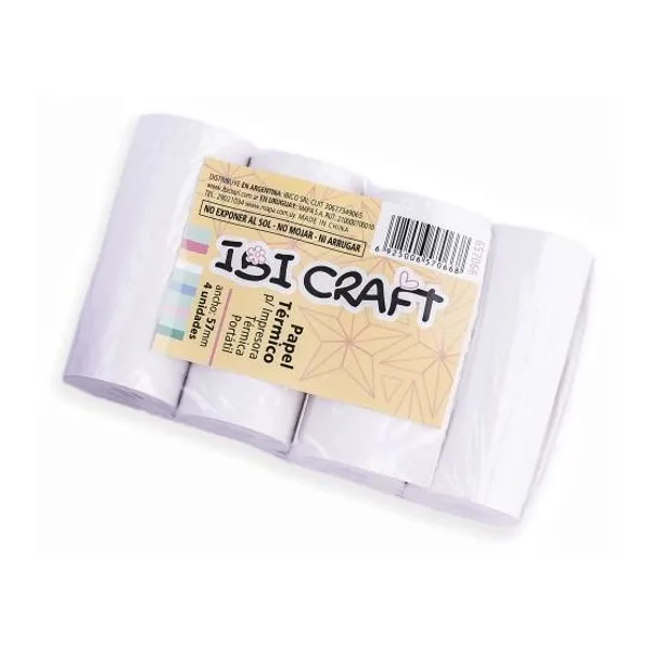 Rollo térmico ibi craft para camara impresora 57 mmx 5 mtsx 4 unid.