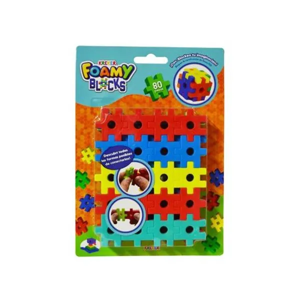 Bloques de goma eva foamy blocks 80pzs en blister 17x24 cm Kreker