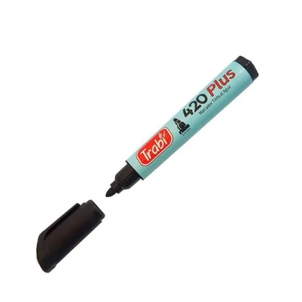 Marcador trabi 420 al agua para red.caja x12 unid.negro