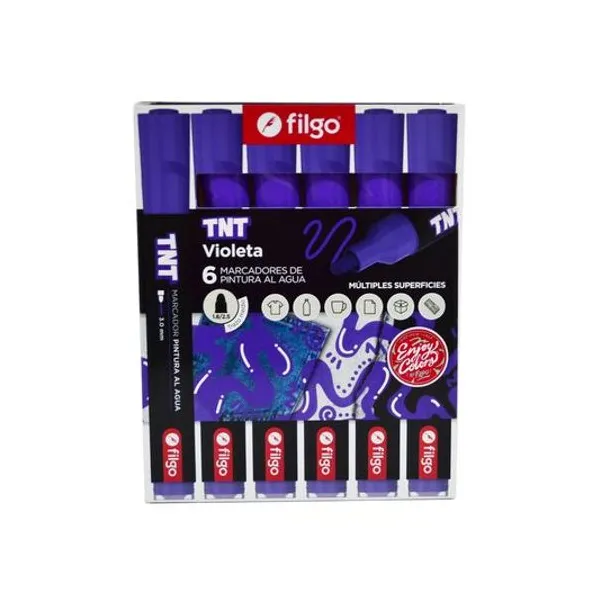 Marcador de pintura al agua tnt 1.8/3.0 mm caja x6 unidades Filgo