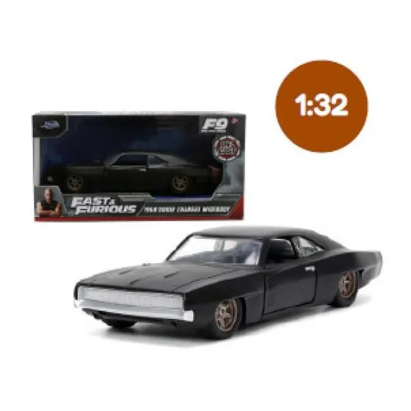 Jada - auto escala 1:32 fast & furious dodge charger wide body 1968 negro - en c