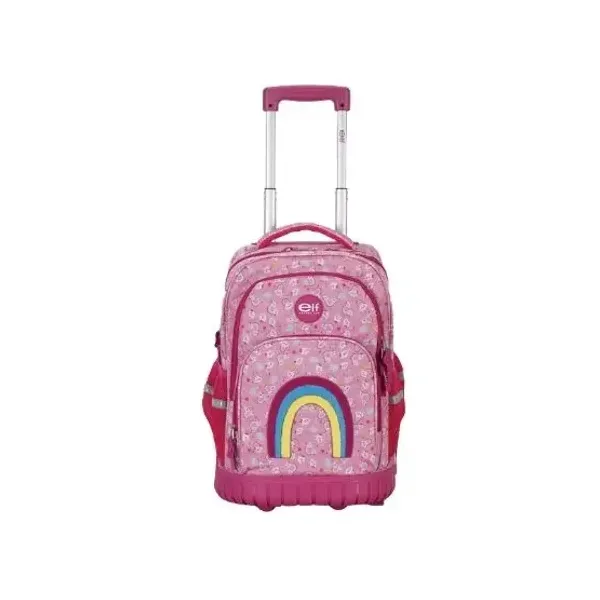 Mochila con carro 18.5" elf n.° 6464a arco iris rosa