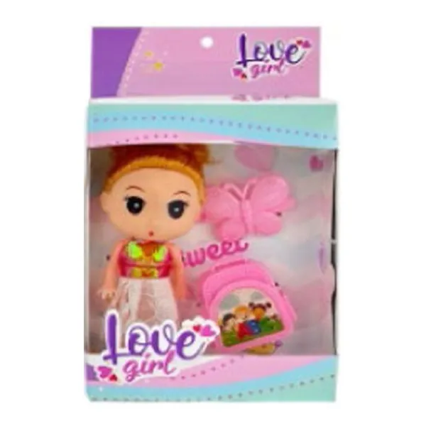 Mini muñeca con accesorios 14 x11 x4 cm