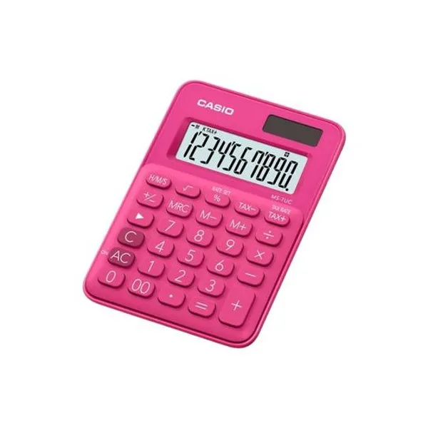 Calculadora 10 digitos fucsia 8.5x12 cm Casio - ms