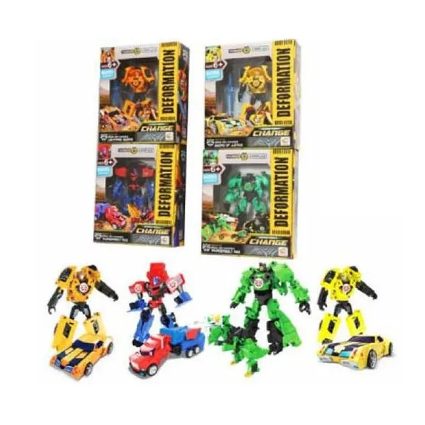 Robot transformable en auto, camión y dinosaurio 13 cm de alto