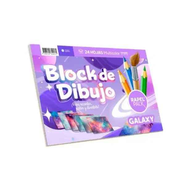 Block de dibujo rapel pack n.° 5 galaxy 24 hjs.