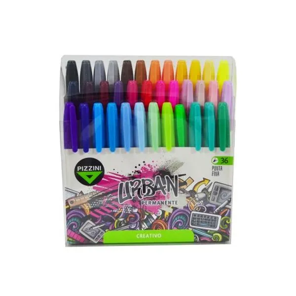 Marcador permanente fino creativo caja x36 Pizzini