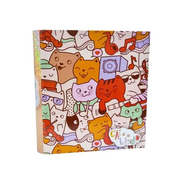 Carpeta carta 3x40 cat world holo glitter x unidad modelos surtidos rexon