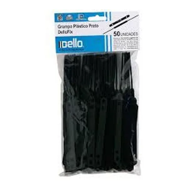Broche/grampa plástica x50 unidades negro dellofix n