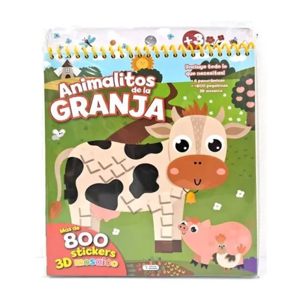 Animalitos de la granja. mas de 800 stickers 3d mosaico