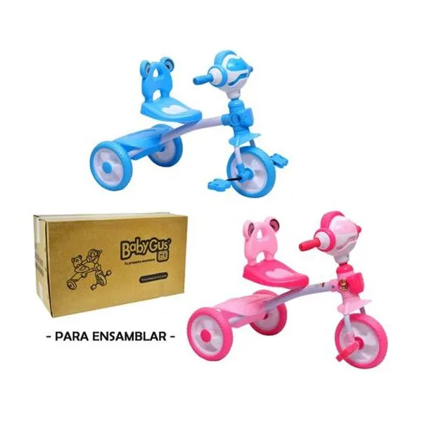 Triciclo robot con luz y sonido 70x55x40 cm (en caja para ensamblar) x1 colores surtidos
