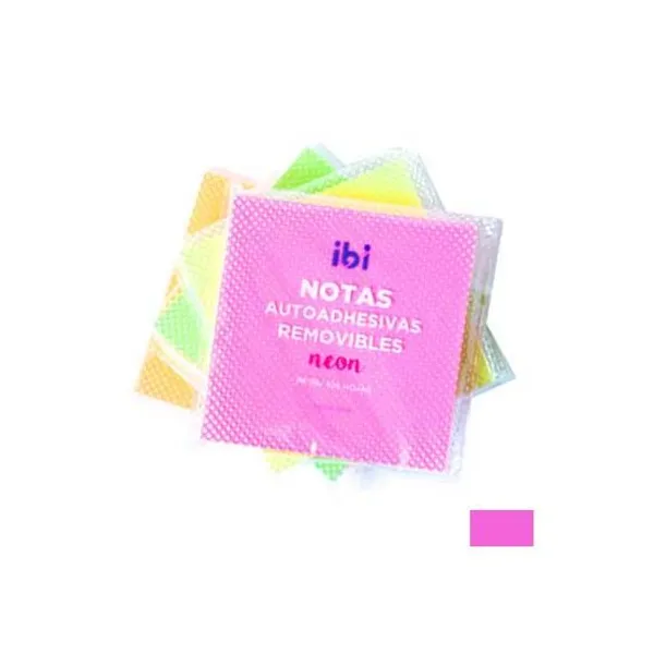 Notas adhesivas ibico neon- 76 x76 mmx 100 hs.neon rosa