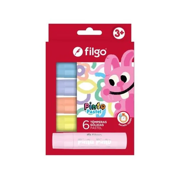Témpera solida pastel Pinto caja x6 Filgo - temps
