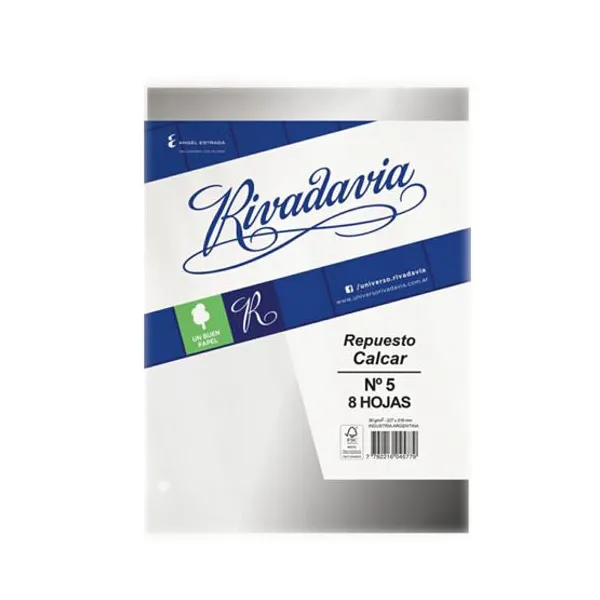 Repuesto esc.rivadavia t/ofic.calcar x8 hs.