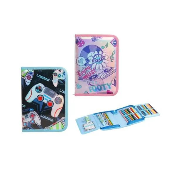 Cartuchera 1 piso desplegable colorland 14x22 cm x unidad colores surtidos footy