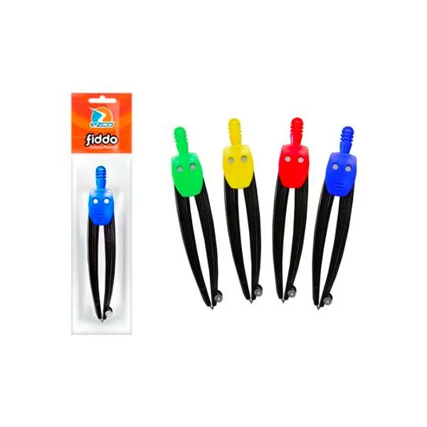 Compás plástico fiddo x1 unidad en bolsa Ezco