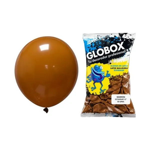 Globo 12" liso estandar dulce de leche bolsa x50 globox