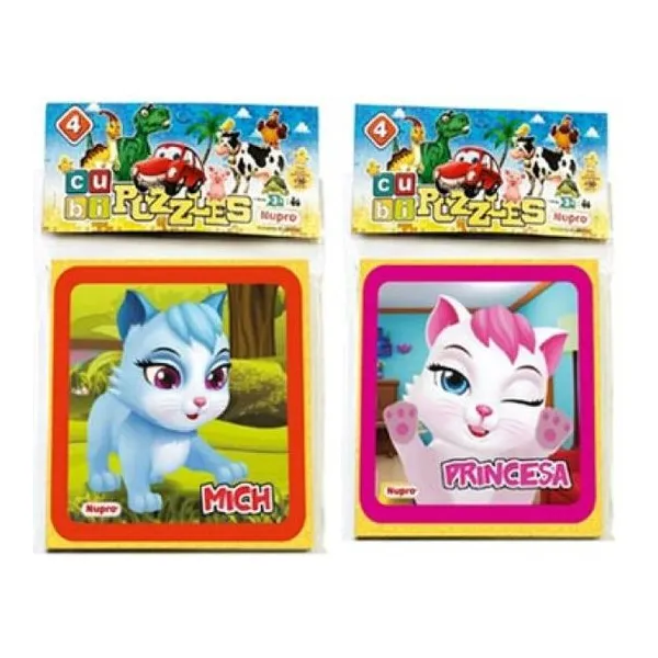 Cubi puzzles 4 piezas gatitos