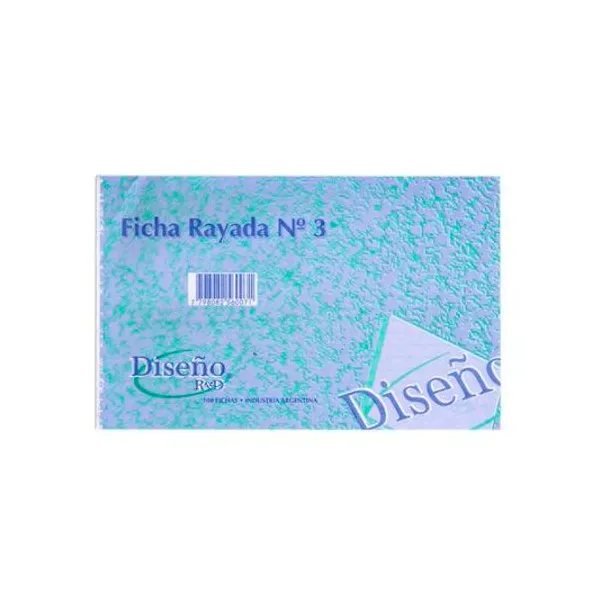 Fichas n.° 3 rayadas 20x12.5 cm x100 unidades diseño