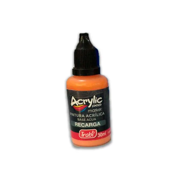 Tinta trabi para marcador acrylic pop al agua 30 mlnaranja