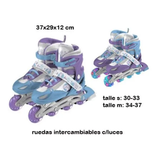 Roller Frozen 3 en 1 talle s: 30 al 33/talle m: 34 al 37 con luces