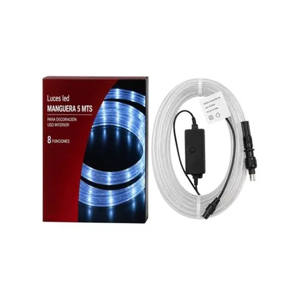 Luces led blanco frio en manguera gruesa 5 mts 220v