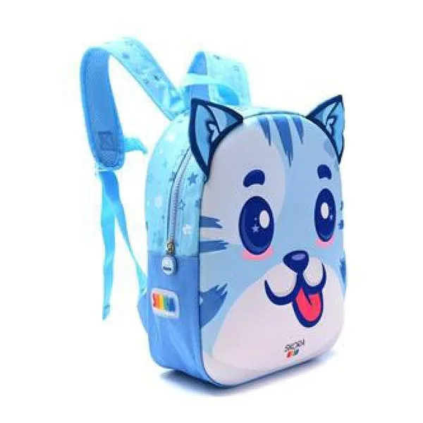 Mochila kawaii termoformada gatito azul 22 x30 x10 cm -12