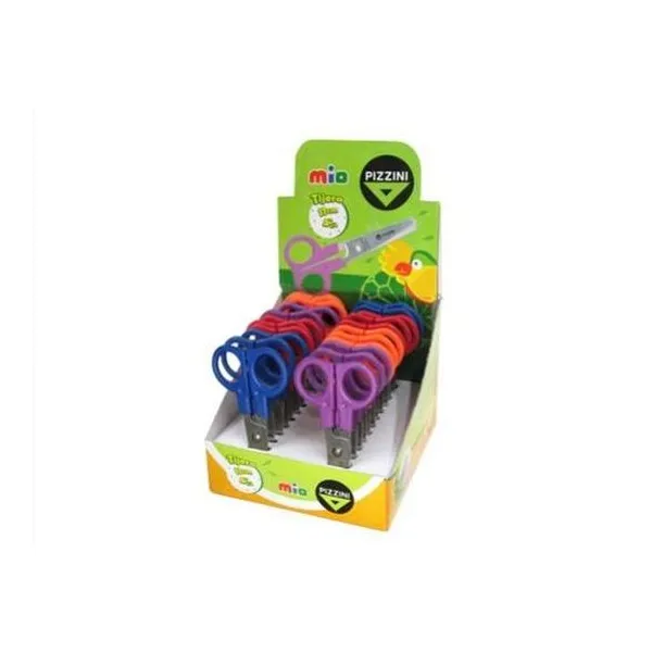 Tijera escolar hojas de acero 11 cm x1 color pizzin