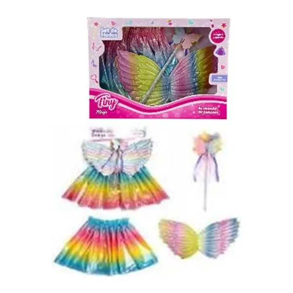 Set princesas vestido, alas y varita mágica Tiny 36 26 cm