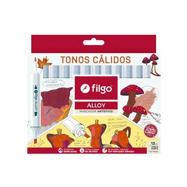 Marcador doble punta calidos alloy caja x12 Filgo - ally