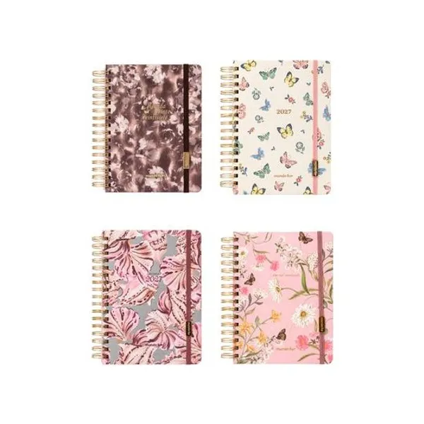 Agenda 2027 15x21 cm semana a la vista con solapas belle x1 modelos surtidos mundo fw