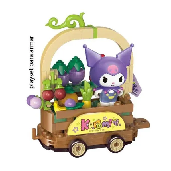 Hello kitty - carrito de verano 18 cm "kuromi- estacion de frutas