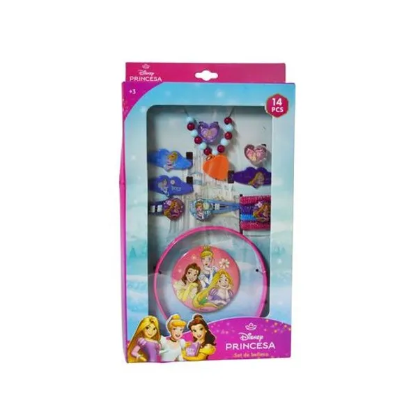 Set de belleza princesas con accesorios en caja 28x17x4 cm