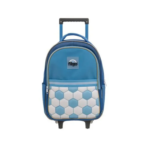 Mochila 18" con carro starpak fútbol celeste/blanco Filgo