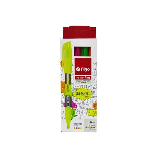 Resaltador punta biselada fluo lighter fine caja x4 f