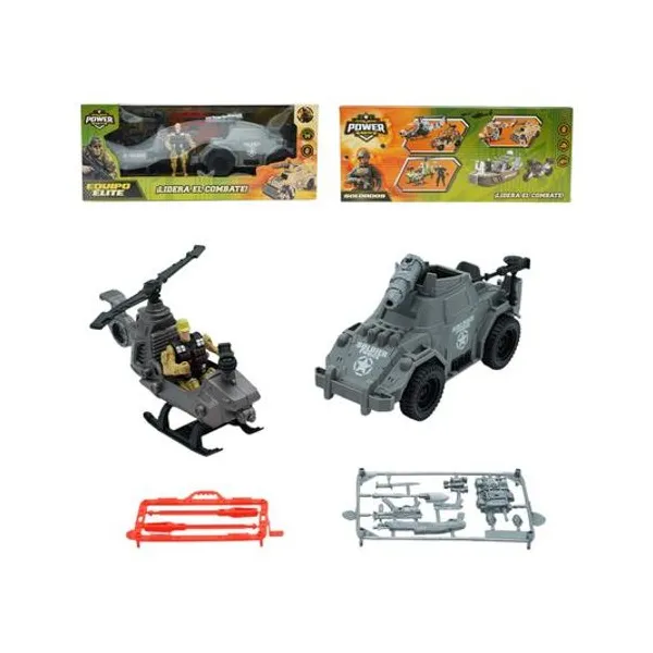 Set militar con vehiculos 3 piezas en caja 40x16x11 cm