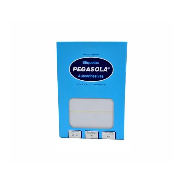 Etiquetas ueta autoadhesiva blanca 107x48 mm caja 4 unidades x30 hojas pegasola